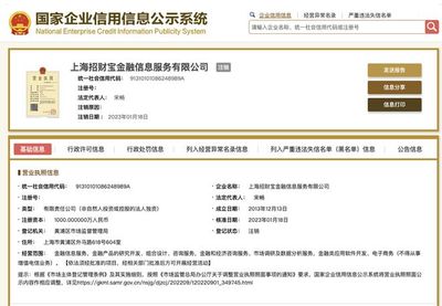螞蟻集團旗下招財寶公司完成注銷，上海企業技術咨詢服務轉型引關注